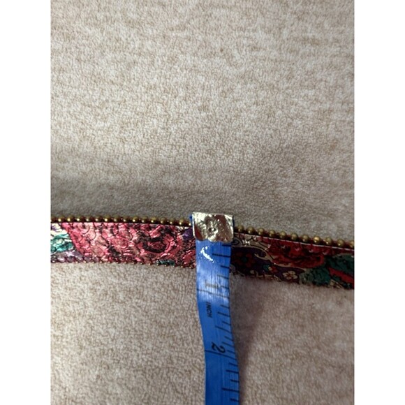 VTG Y2k Elite Freso Belt Leather Multicolor Brass Buckle Waist Women Size Medium - Picture 5 of 11